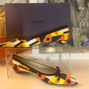 Vintage satin Prada flats